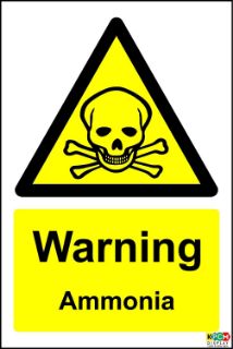 Picture of Warning. Ammonia sign