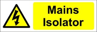 Picture of Warning Mains Isolator electrical 
