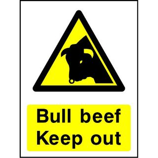 Picture of "Warning Bull Beef Keep Out" Sign