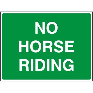 Picture of "Warning No Horse Riding" Sign