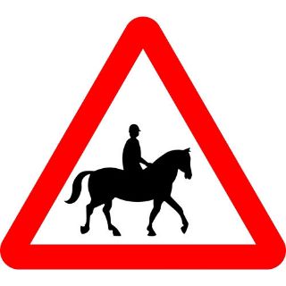 Picture of "Warning- Horse And Rider" Sign 