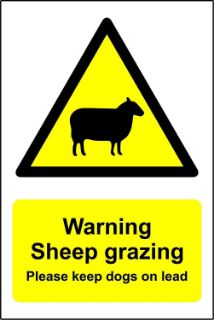 Picture of Warning Sheep Grazing Sign Please Keep Dogs On Lead 