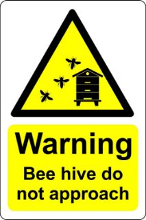 Picture of Warning honey bee hive do not approach 