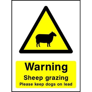 Picture of "Warning Sheep Grazing Please Keep Dogs On Lead" Sign