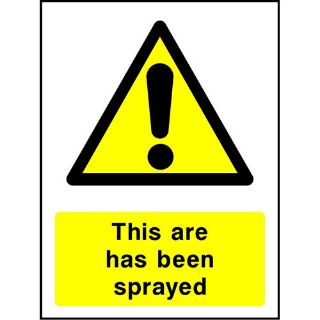 Picture of "Warning This Area Has Been Sprayed" Sign