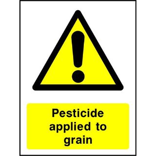 Picture of "Warning Pesticide Applied To Grain" Sign