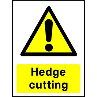 Picture of "Warning Hedge Cutting" Sign