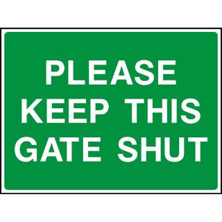 Picture of "Warning Please Keep This Gate Shut" Sign