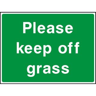 Picture of "Warning Please Keep Of Grass" Sign