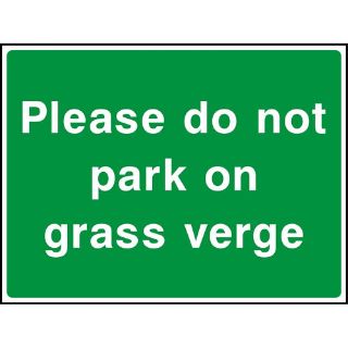 Picture of "Warning Please Do Not Park On Grass Verge" Sign