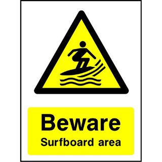 Picture of "Beware Surfboarding Area" Sign