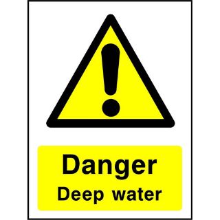 Picture of "Warning Danger Deep Water" Sign