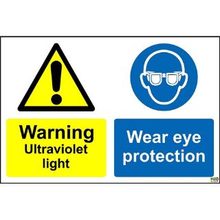 Picture of Warning Ultraviolet Light. Wear Eye Protection Sign