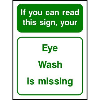 Picture of " If You Can Read This Sign- Your Eye Wash Is Missing" Sign 