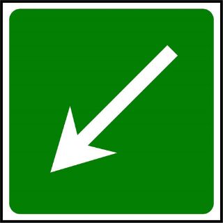 Picture of " First Aid Sign- Down/Left Directional Arrow" 