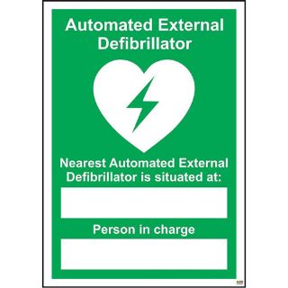Picture of Automated External Defibrillator (Aed) Nearest Location Sign