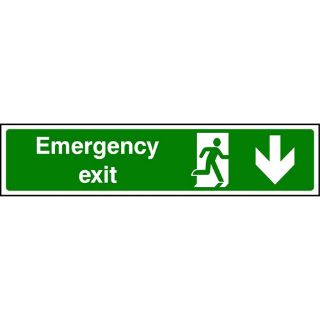Picture of "Emergency Exit-Running Man Right /Down Arrow" Sign 