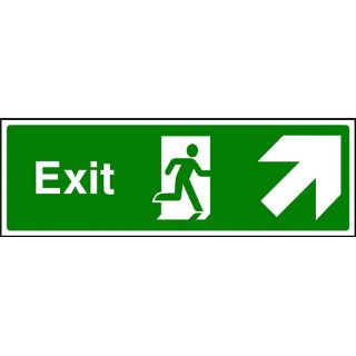 Picture of " Exit Sign- Running Man Up/Right Directional Arrow" Sign 