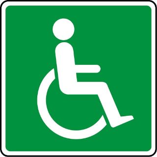 Picture of "Green Wheelchair Symbol" Sign 