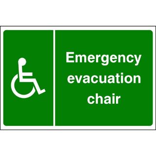 Picture of "Wheelchair Symbol- Emergency Evacuation Chair" Sign