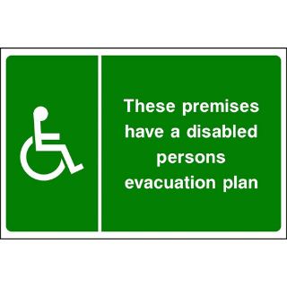 Picture of "These Premises Have A Disabled Persons Evacuation Plan" Sign
