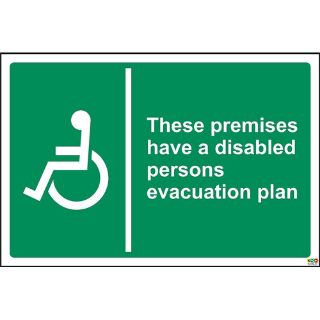 Picture of These Premises Have A Disabled Persons Evacuation Plan Sign