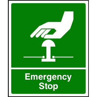Picture of "Emergency Stop" Green Sign 