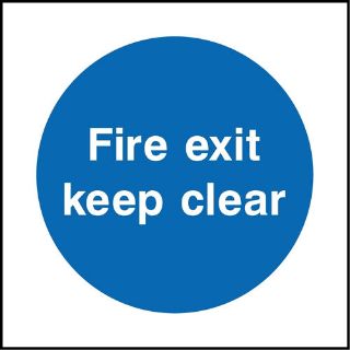 Picture of "Fire Exit Keep Clear" Sign