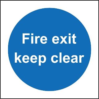Picture of Fire exit keep clear 