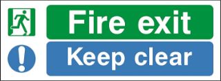 Picture of Escape Route Keep Clear Fire exit Keep Clear 