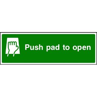 Picture of "Fire Exit- Push Pad To Open" Sign 
