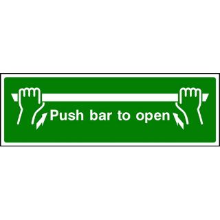 Picture of "Fire Exit- Push Bar To Open" Sign 