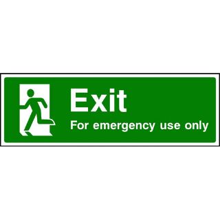 Picture of "Exit For Emergency Use Only, Running Man Left- Fire Exit" Sign 
