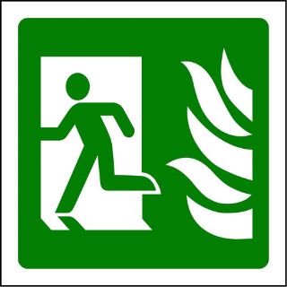 Picture of "Nhs Fire Exit- Running Man Left" Sign 