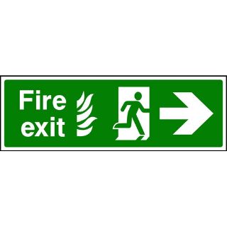 Picture of "Nhs- Fire Exit-Running Man Left Arrow" Sign 