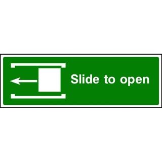Picture of "Fire Exit-Slide Left To Open" Sign 
