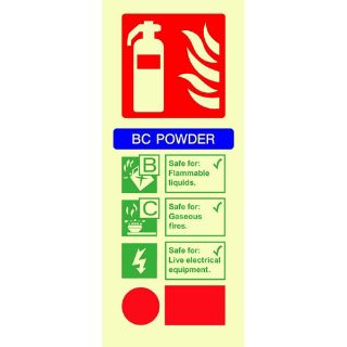 Picture of "Fire Extinguisher - Bc Powder" Sign