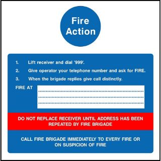 Picture of "Fire Action" Sign