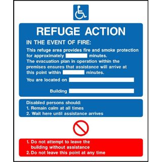 Picture of "Refuge Action-In The Event Of A Fire" Sign