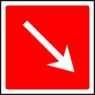 Picture of "Fire Sign-Down Directional Right Arrow" Sign