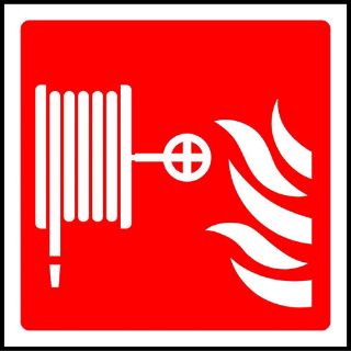 Picture of "Fire Hose Picture Symbol" Sign