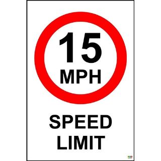 Picture of 15 Mph Speed Limit Safety Sign