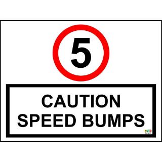 Picture of 5 Mph Caution Speed Bumps Sign
