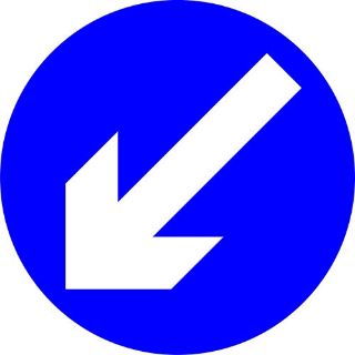 Picture of "Left Down Directional Arrow" Sign 