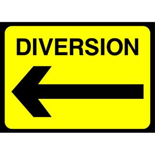 Picture of "Diversion- Left Arrow" Sign 