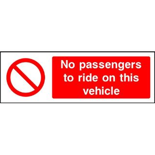 Picture of "No Passengers To Ride On This Vehicle" Sign 