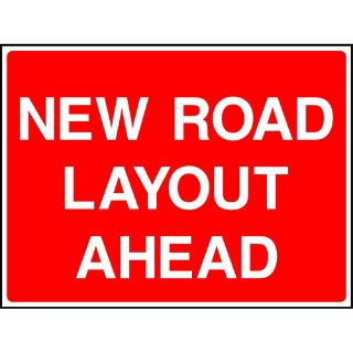 Picture of "New  Road Layout Ahead" Sign 
