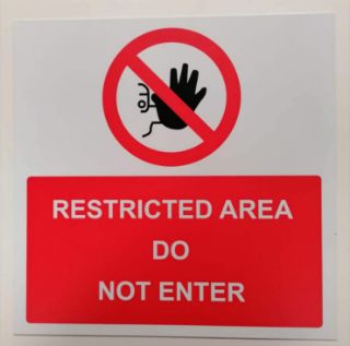 Picture of RESTRICTED AREA DO NOT ENTER SIGN