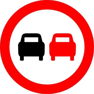 Picture of "No Overtaking" Sign 