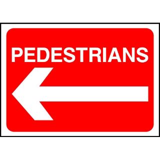 Picture of "Pedestrains- Left Arrow" Sign 